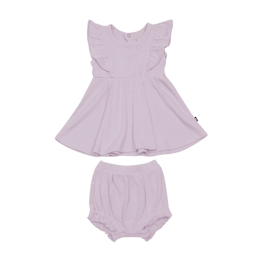 Kyte Baby | Ribbed Peplum Dress Set in Wisteria